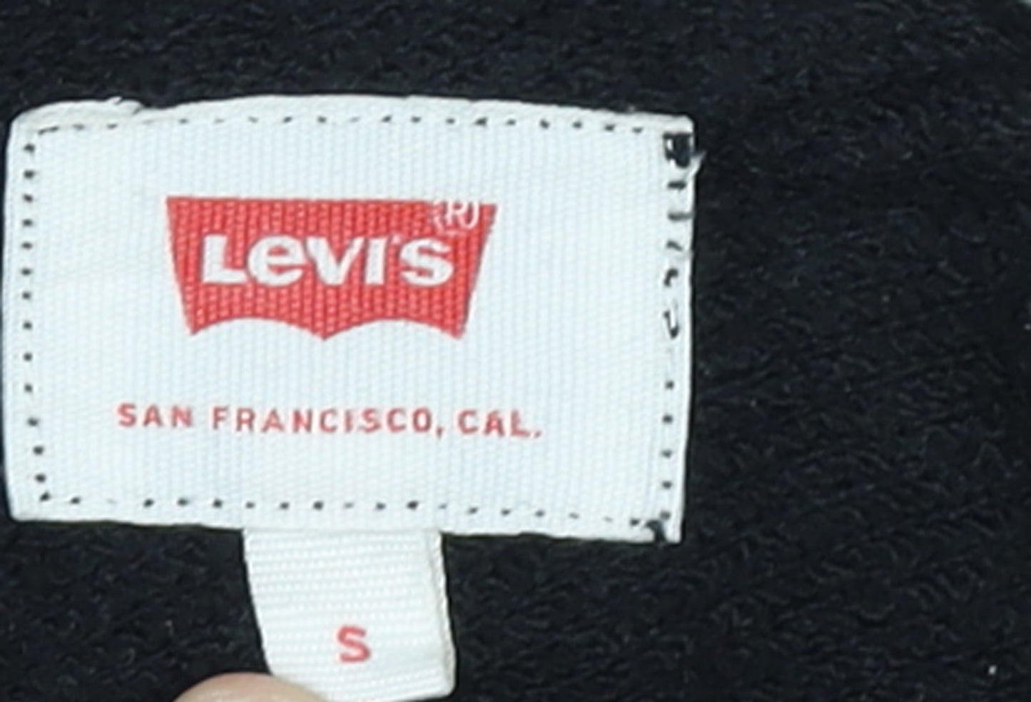 Levi's Men's Black Pullover Hoodie Size S Logo Fleece Sweatshirt