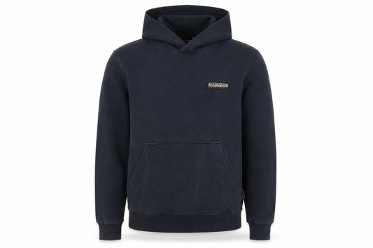 Napapijri Men's Blue Pullover Hoodie Size S Regular Fit Cotton Blend