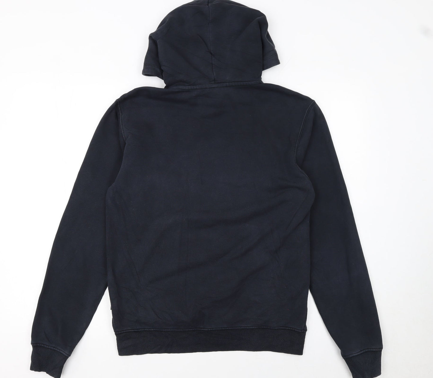 Napapijri Men's Blue Pullover Hoodie Size S Regular Fit Cotton Blend