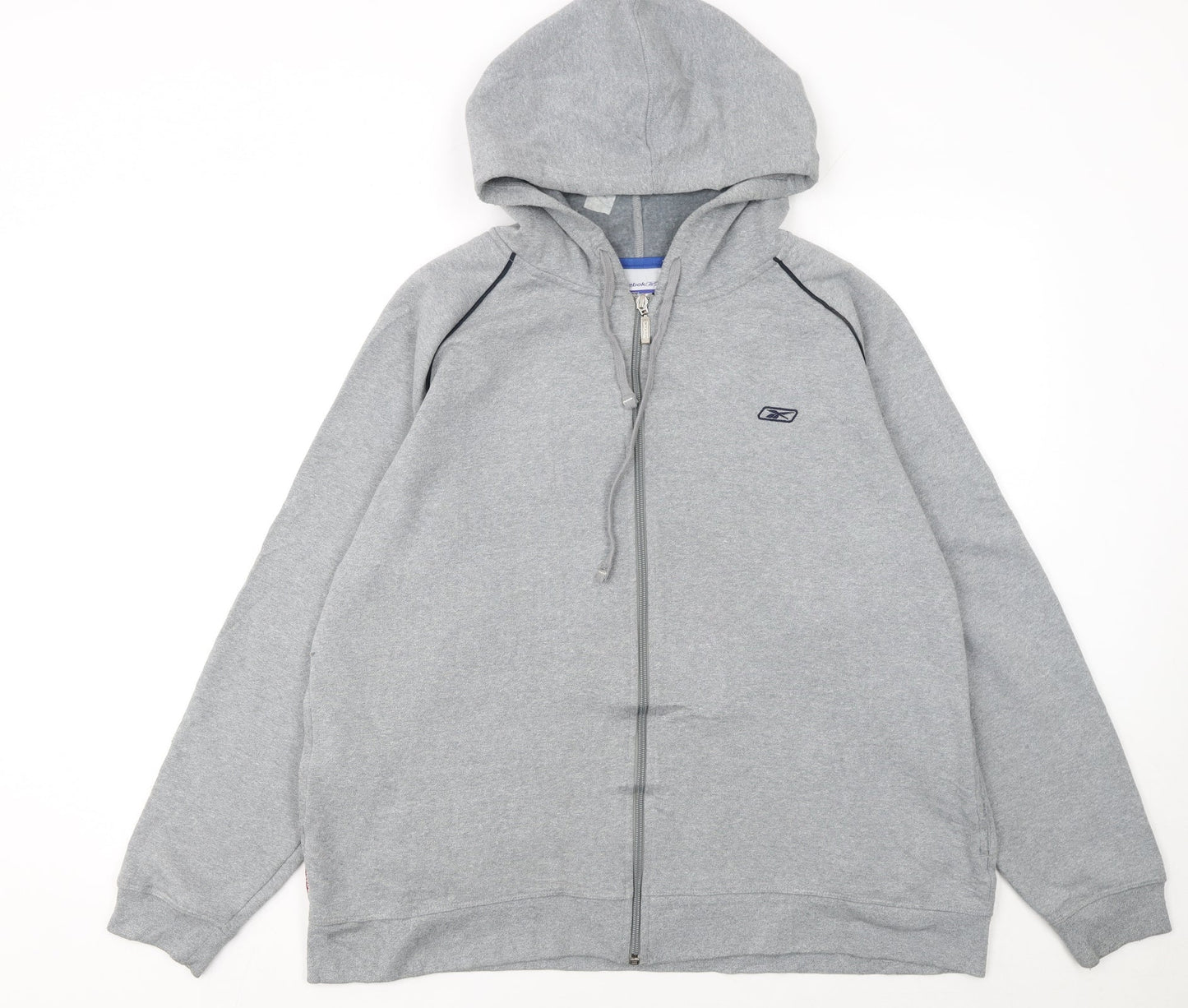 Reebok Men’s Grey Full Zip Hoodie M Regular Fit Sportswear