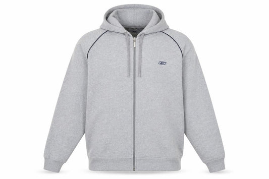 Reebok Men’s Grey Full Zip Hoodie M Regular Fit Sportswear