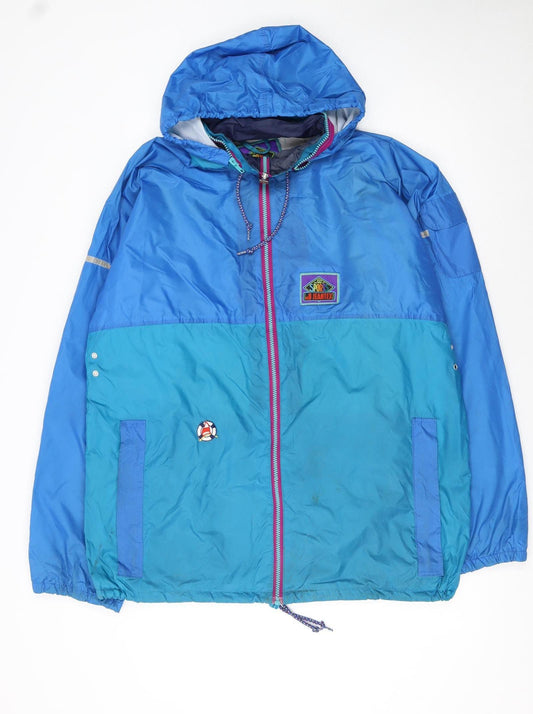 Jeantex Women's Blue Lightweight Hooded Windbreaker Jacket Size 16