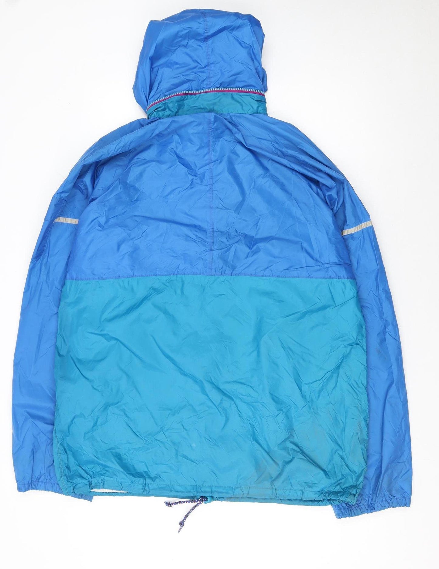 Jeantex Women's Blue Lightweight Hooded Windbreaker Jacket Size 16