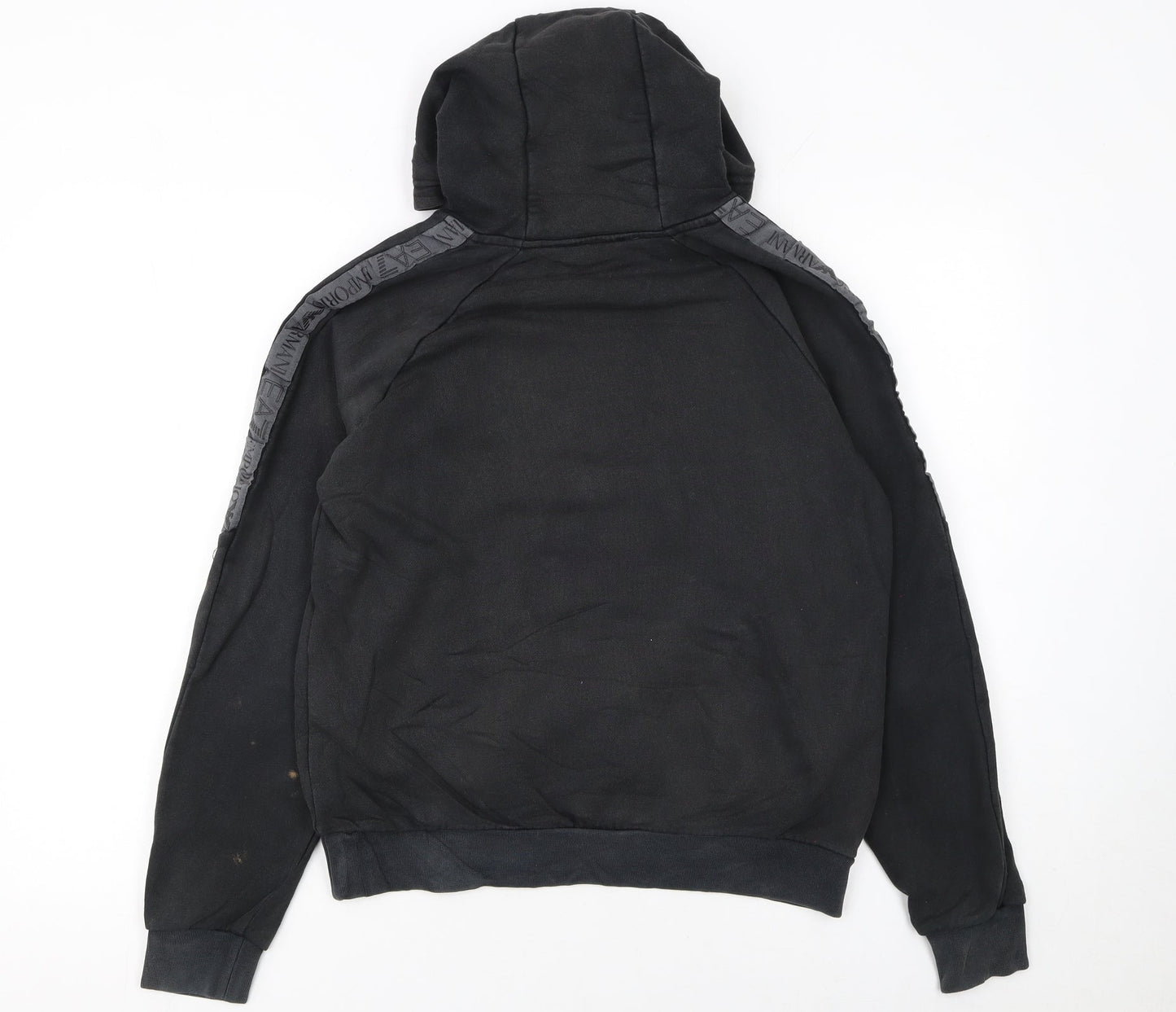 EA7 Emporio Armani Women's Black Pullover Hoodie Size S Cotton Blend