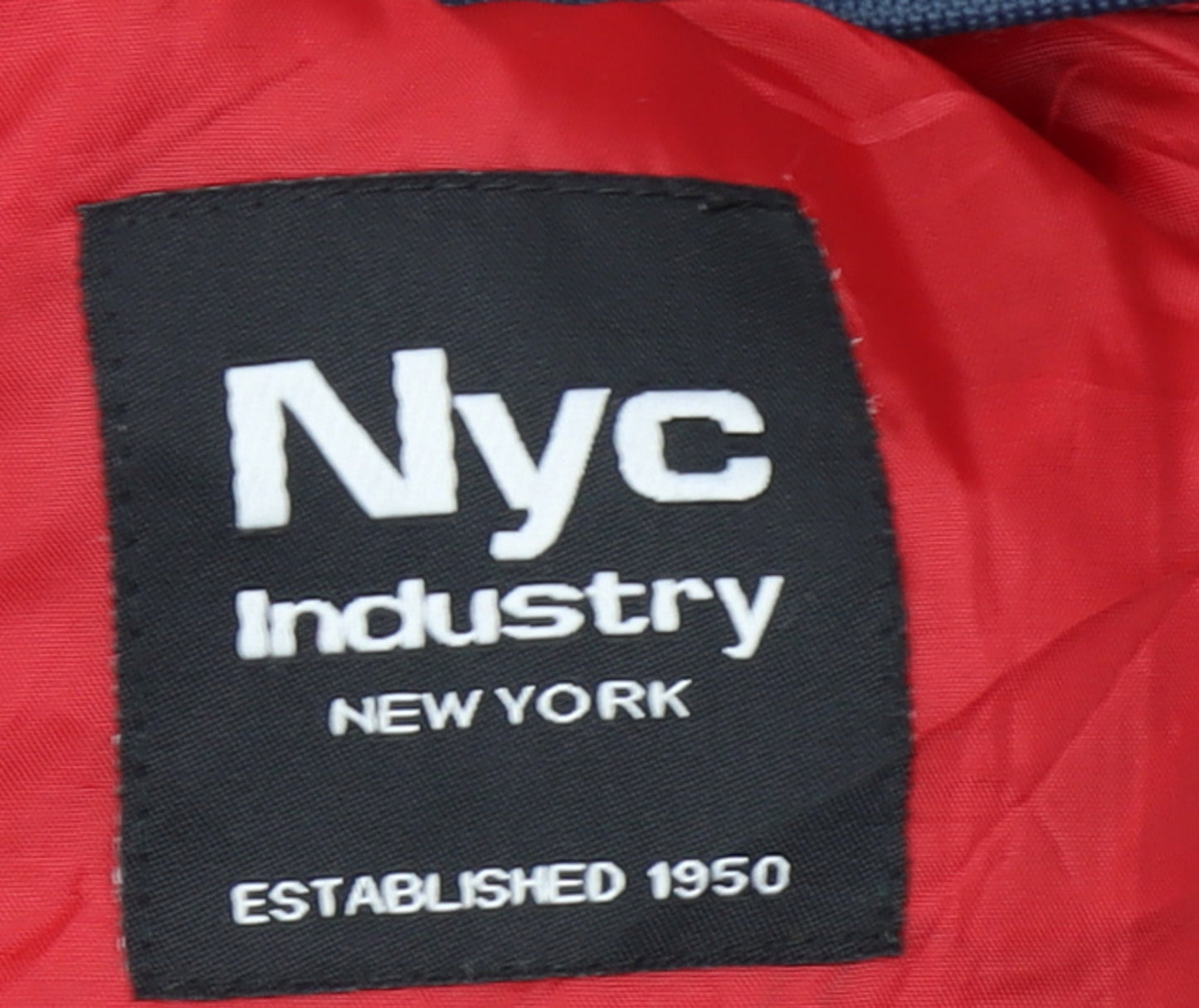 NYC Industry Women’s Red Bomber Jacket Size S Logo Zip Detail