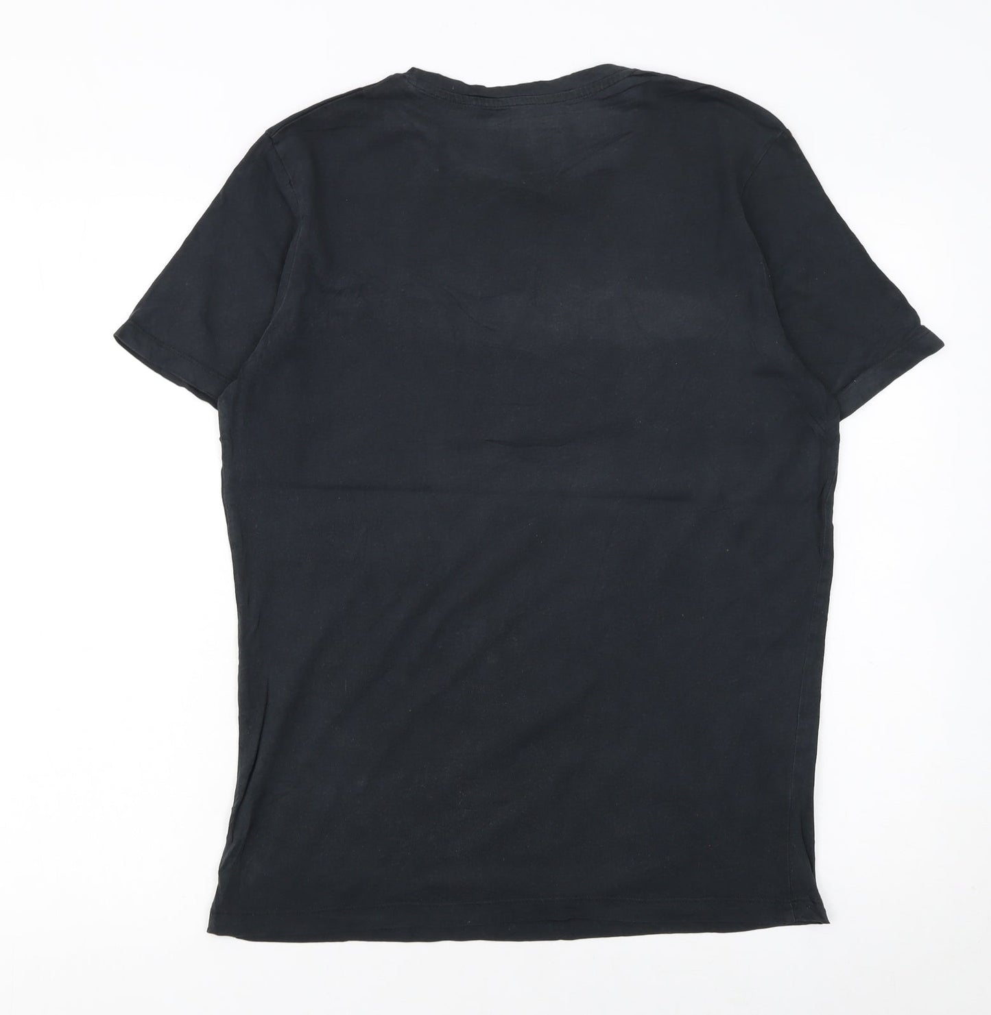 Jack & Jones Men's Black Small Crew Neck Graphic T-Shirt