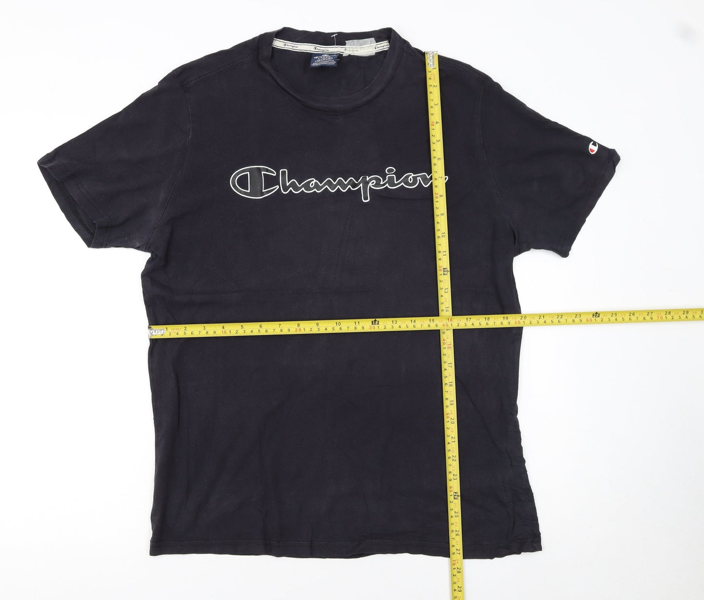 Champion Men's Black Large Crew Neck Short Sleeve T-Shirt