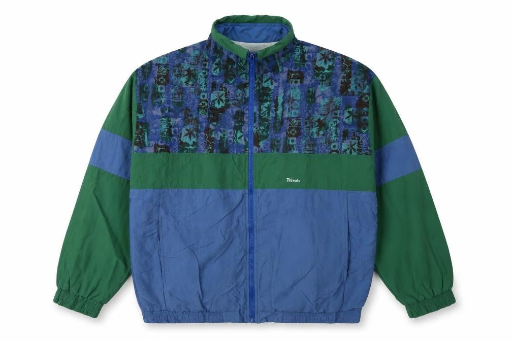 Trevois Boys Blue Green Colourblock Track Jacket 16 Years Retro Zip Up