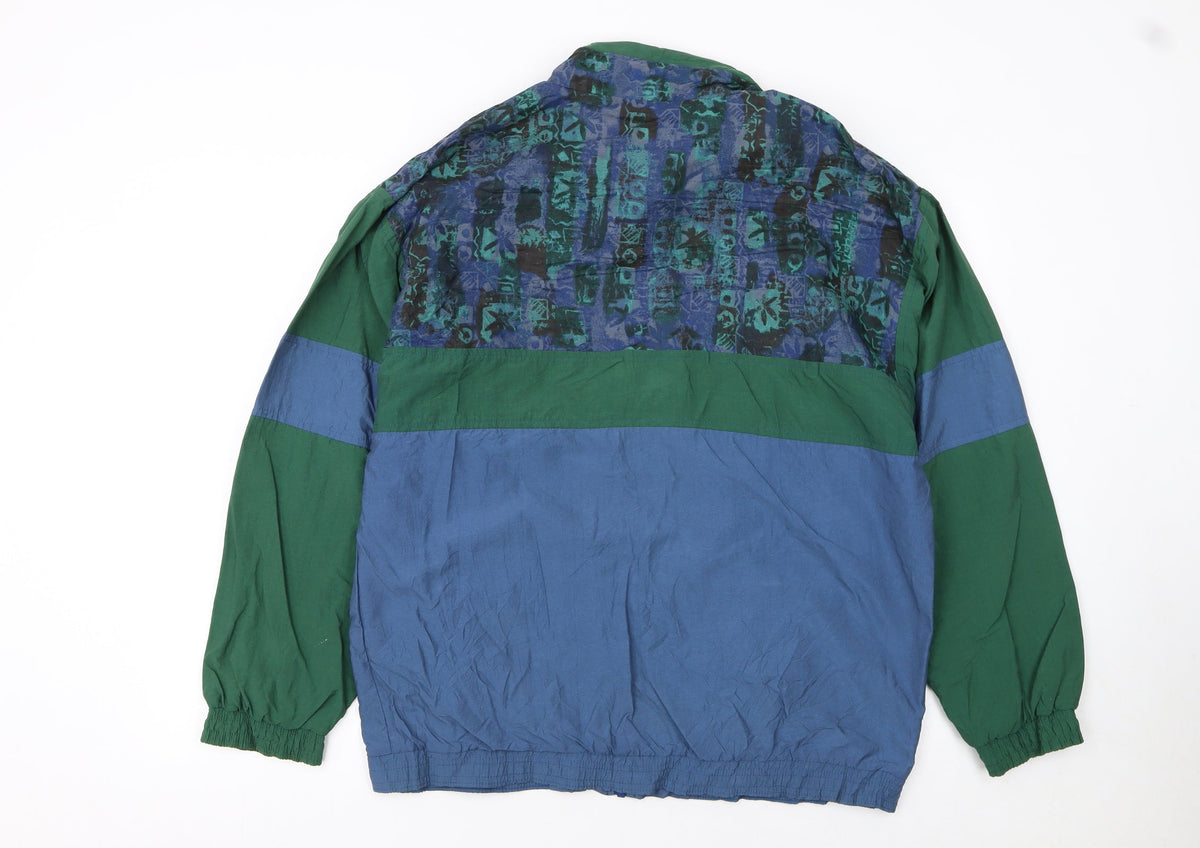 Trevois Boys Blue Green Colourblock Track Jacket 16 Years Retro Zip Up