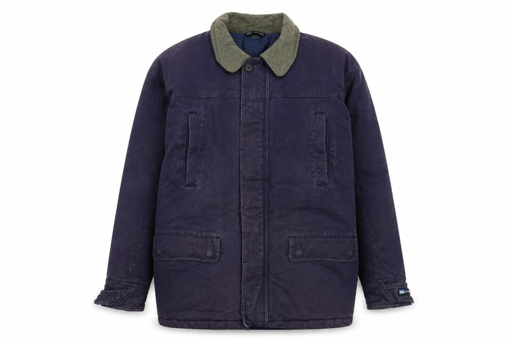 Quechua Men Purple Cotton Parka Coat M Outdoor Lined Zip Jacket