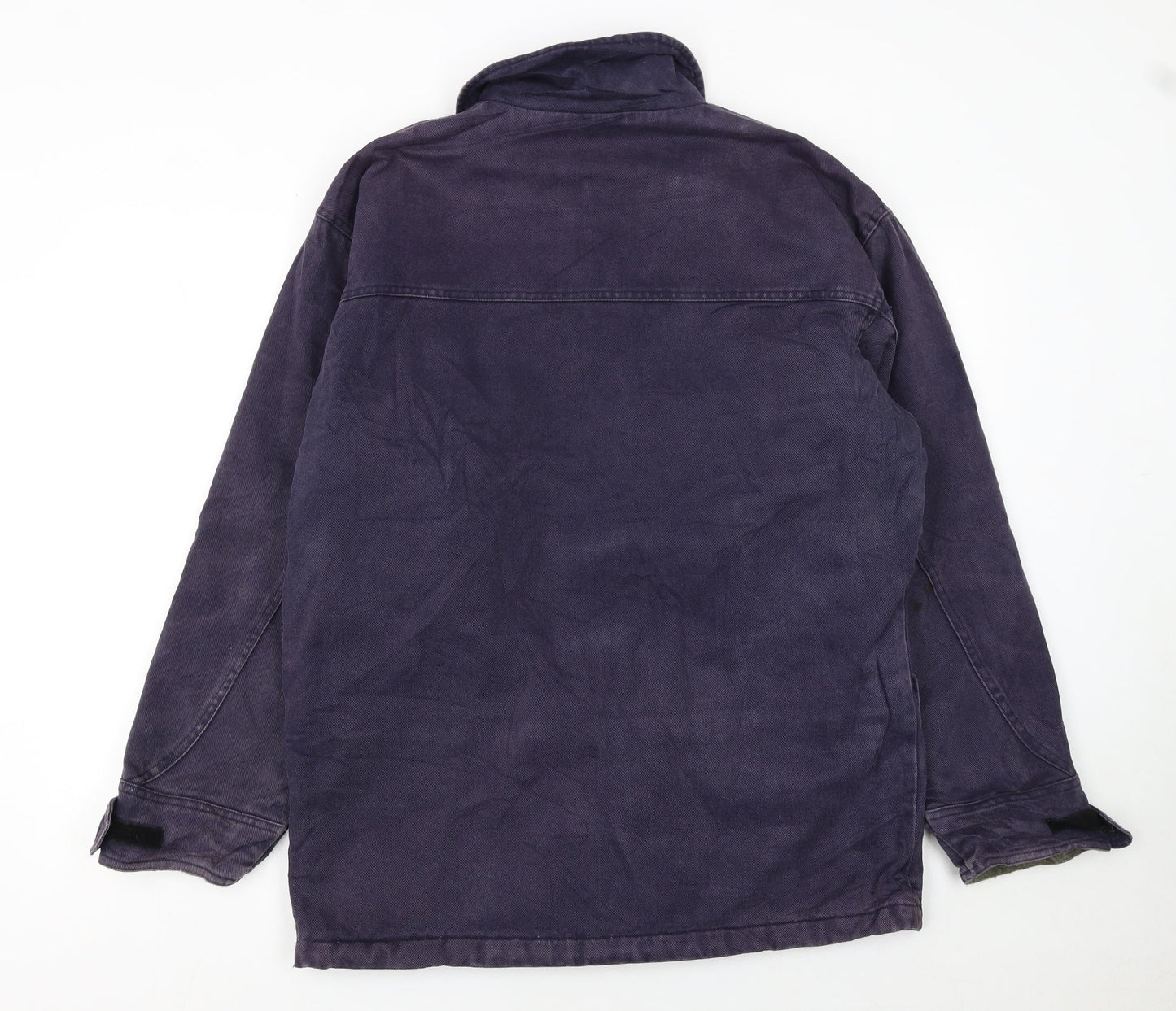 Quechua Men Purple Cotton Parka Coat M Outdoor Lined Zip Jacket