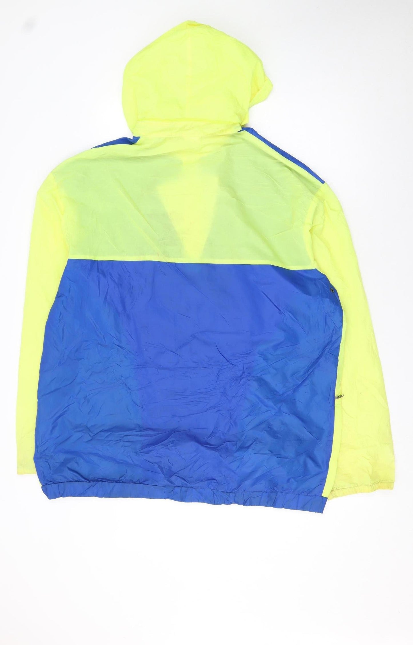 Baleno Men’s Blue & Yellow Hooded Windbreaker Jacket L 54/56 Nylon Outdoor