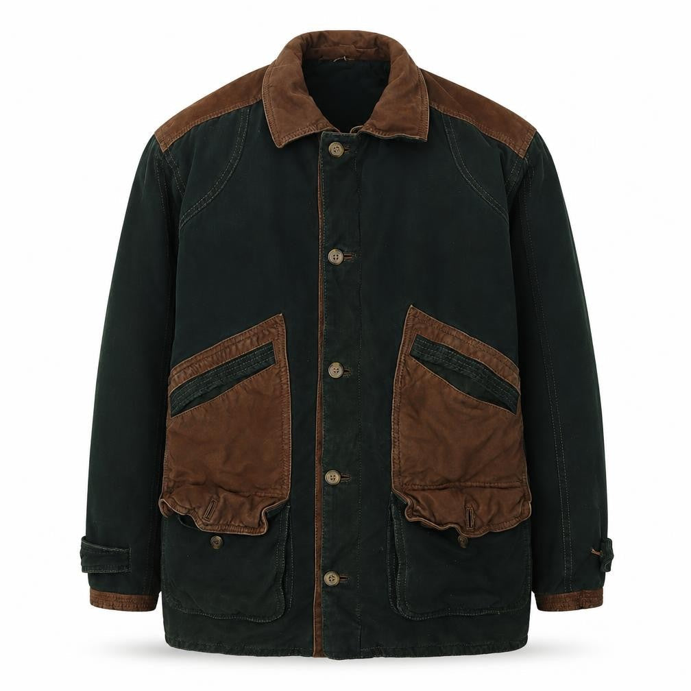 Daniel Hechter Men’s Green Brown Hunting Jacket Size 52 Regular Fit
