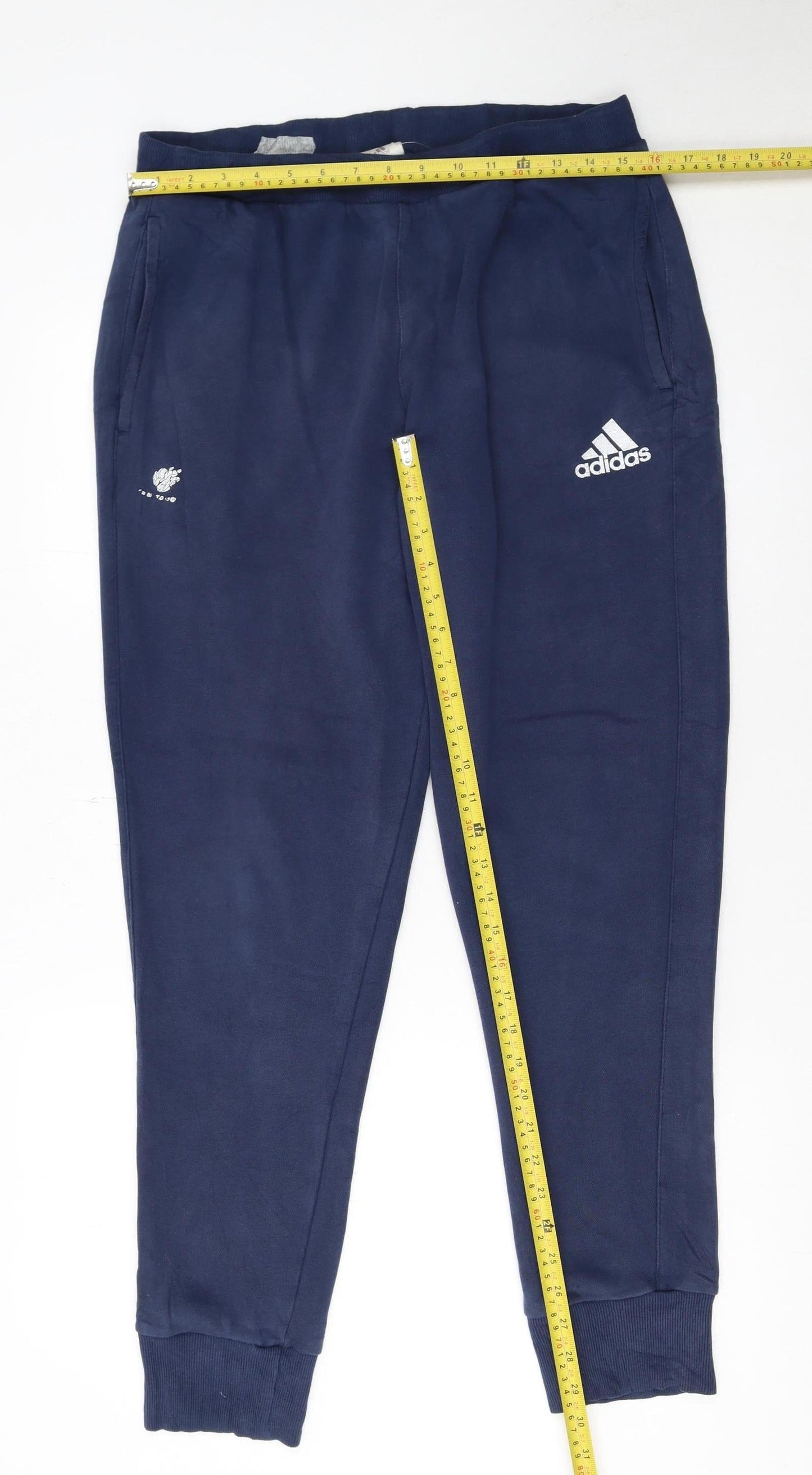 Adidas Men Blue Jogger Sweatpants L Regular Fit Casual Trousers