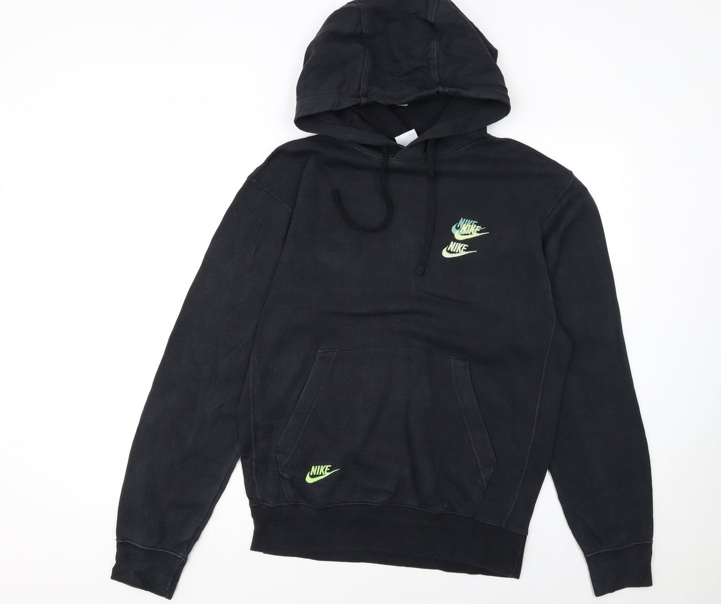 Nike Womens Black XS Pullover Hoodie with Neon Logo