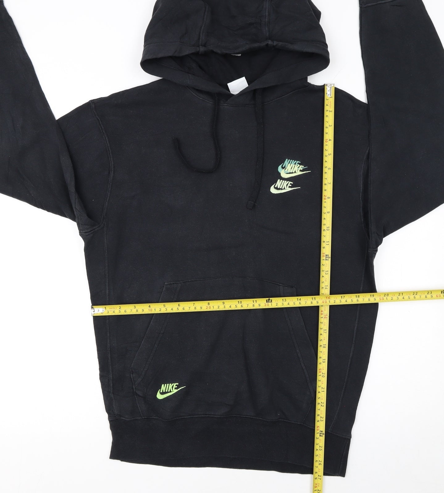Nike Womens Black XS Pullover Hoodie with Neon Logo