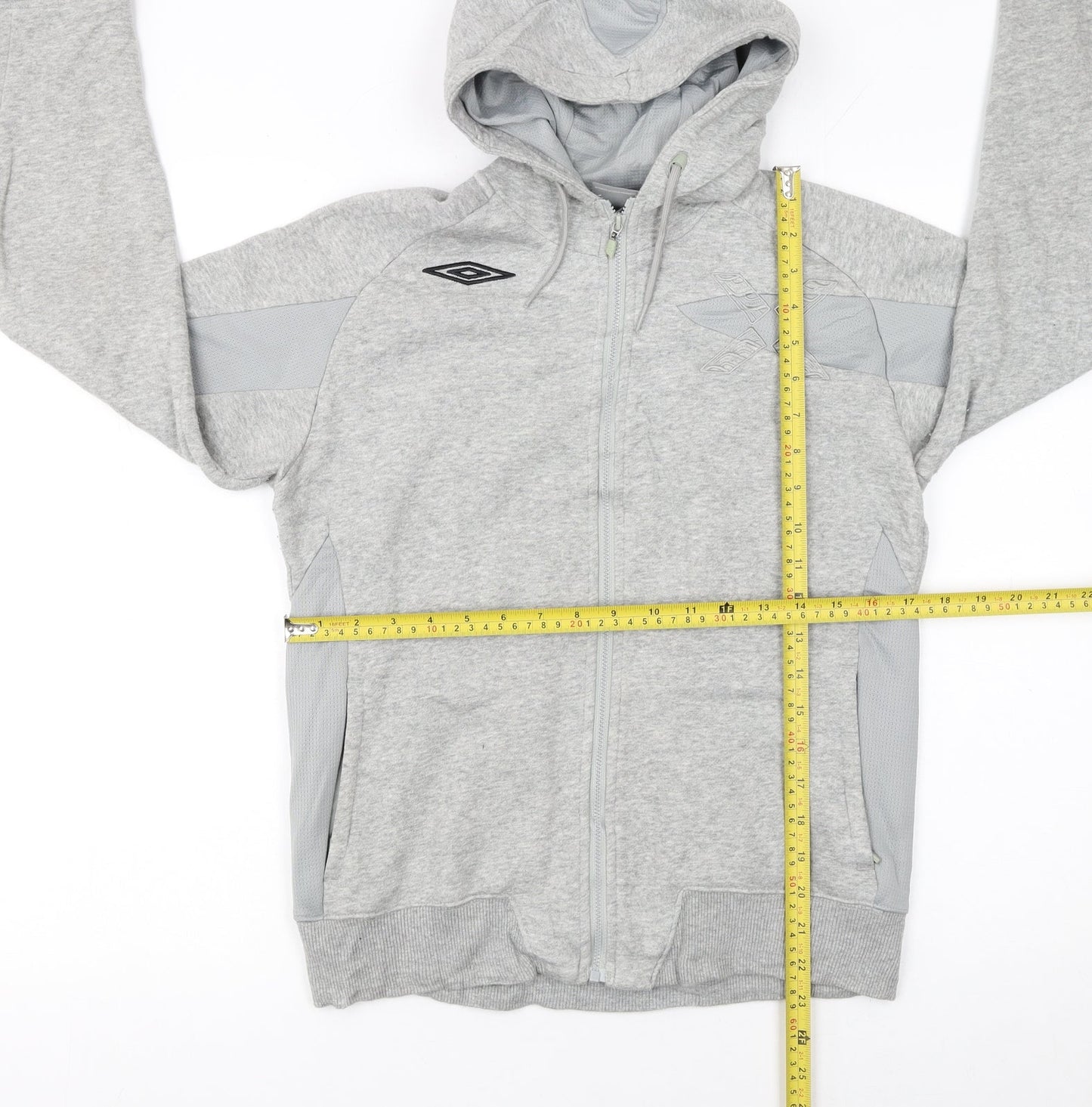 Umbro Women’s Grey Full Zip Hoodie Size 14 Cotton Blend Sportswear