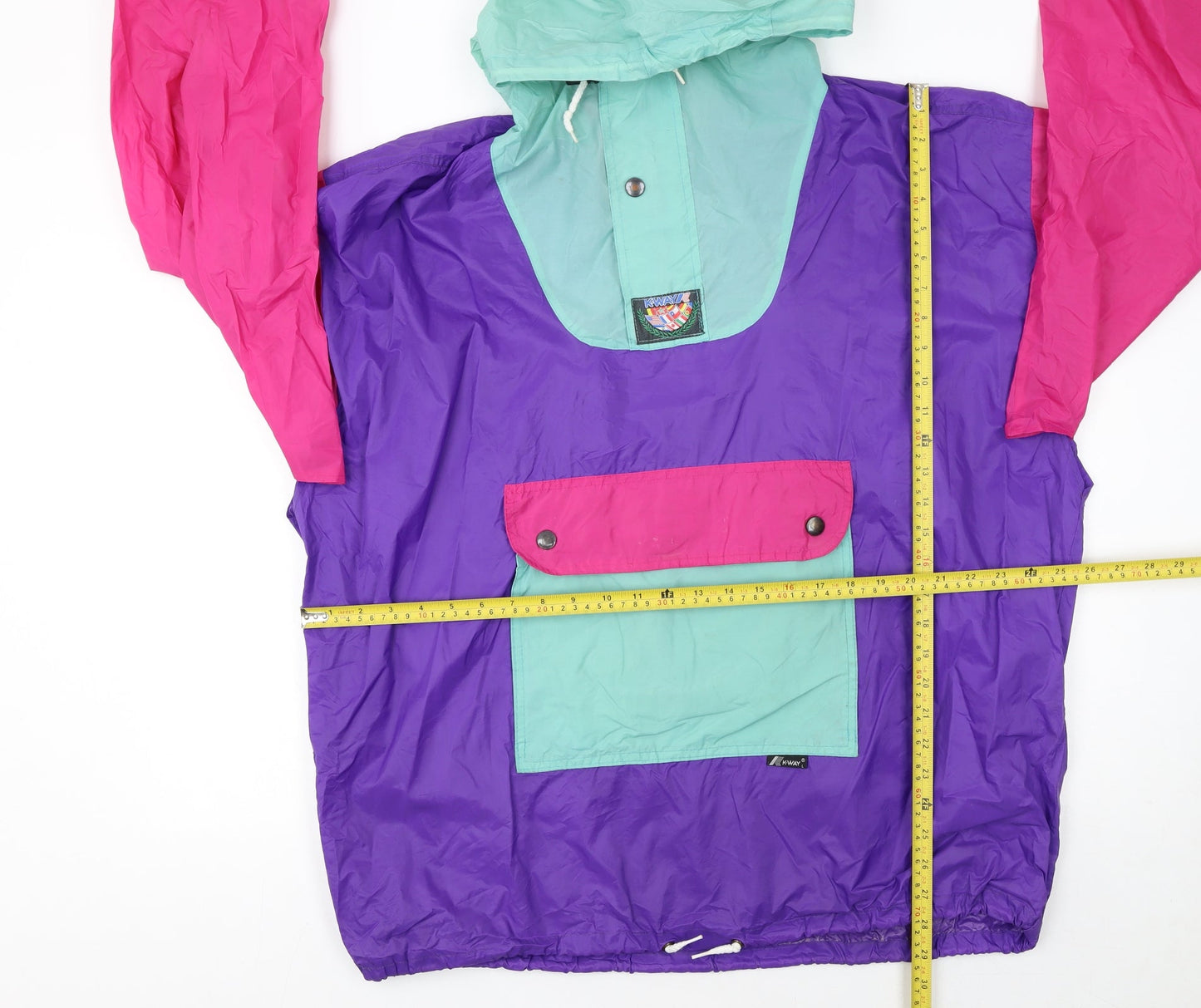 K-Way Women’s Multicolour L Retro 90s Windbreaker Hooded Jacket