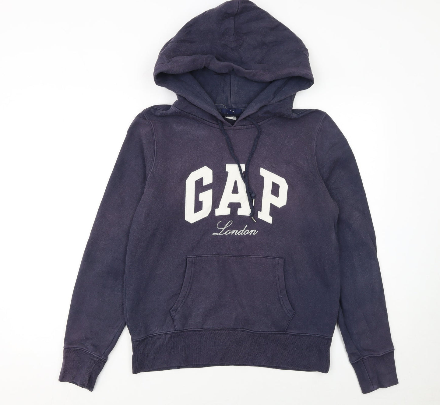 GAP Women Navy Blue Pullover Hoodie Medium Cotton Blend London Logo