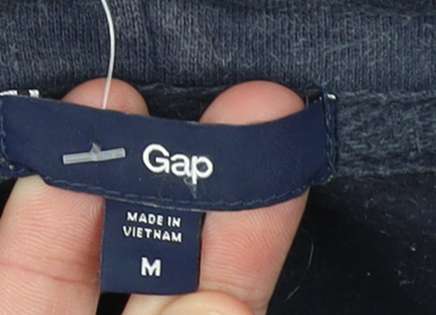 GAP Women Navy Blue Pullover Hoodie Medium Cotton Blend London Logo