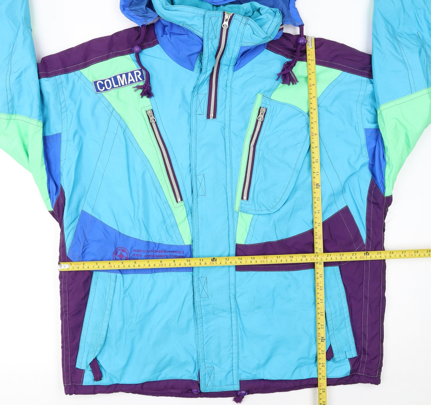 Colmar Men’s Multicoloured 90s Ski Jacket Size 52 Regular Waterproof