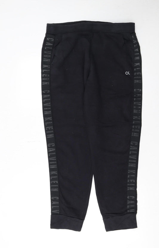 Calvin Klein Men’s Black Logo Jogger Sweatpants M Regular Fit