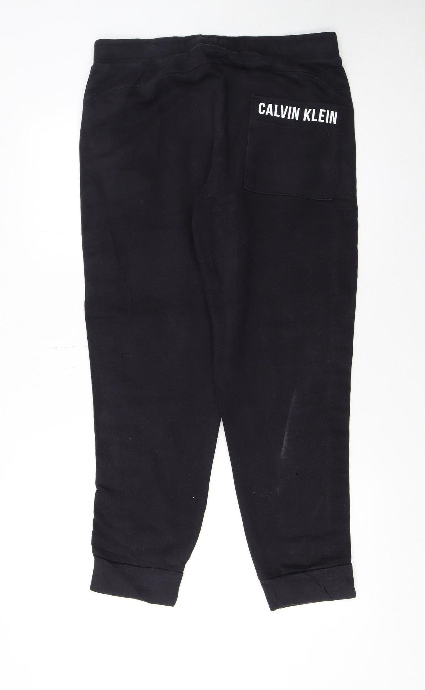 Calvin Klein Men’s Black Logo Jogger Sweatpants M Regular Fit
