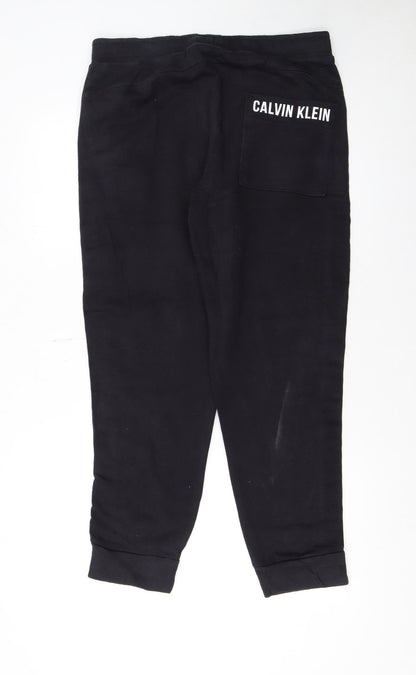 Calvin Klein Men’s Black Logo Jogger Sweatpants M Regular Fit