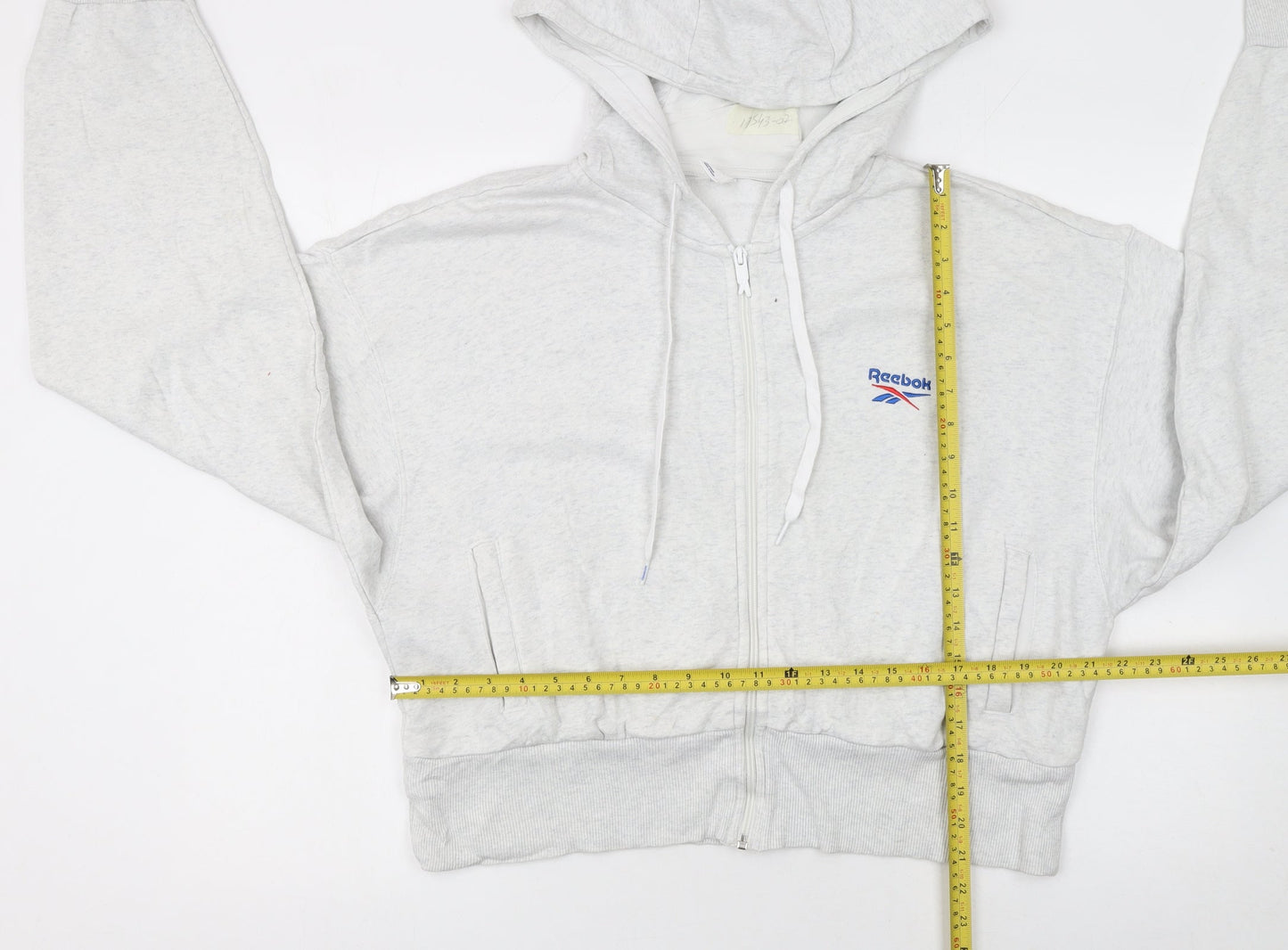 Reebok Women’s Grey Full Zip Hoodie Size L Cotton Blend Casual