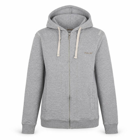 Reebok Womens Grey Full Zip Hoodie Size S Cotton Blend Casual Sportswear