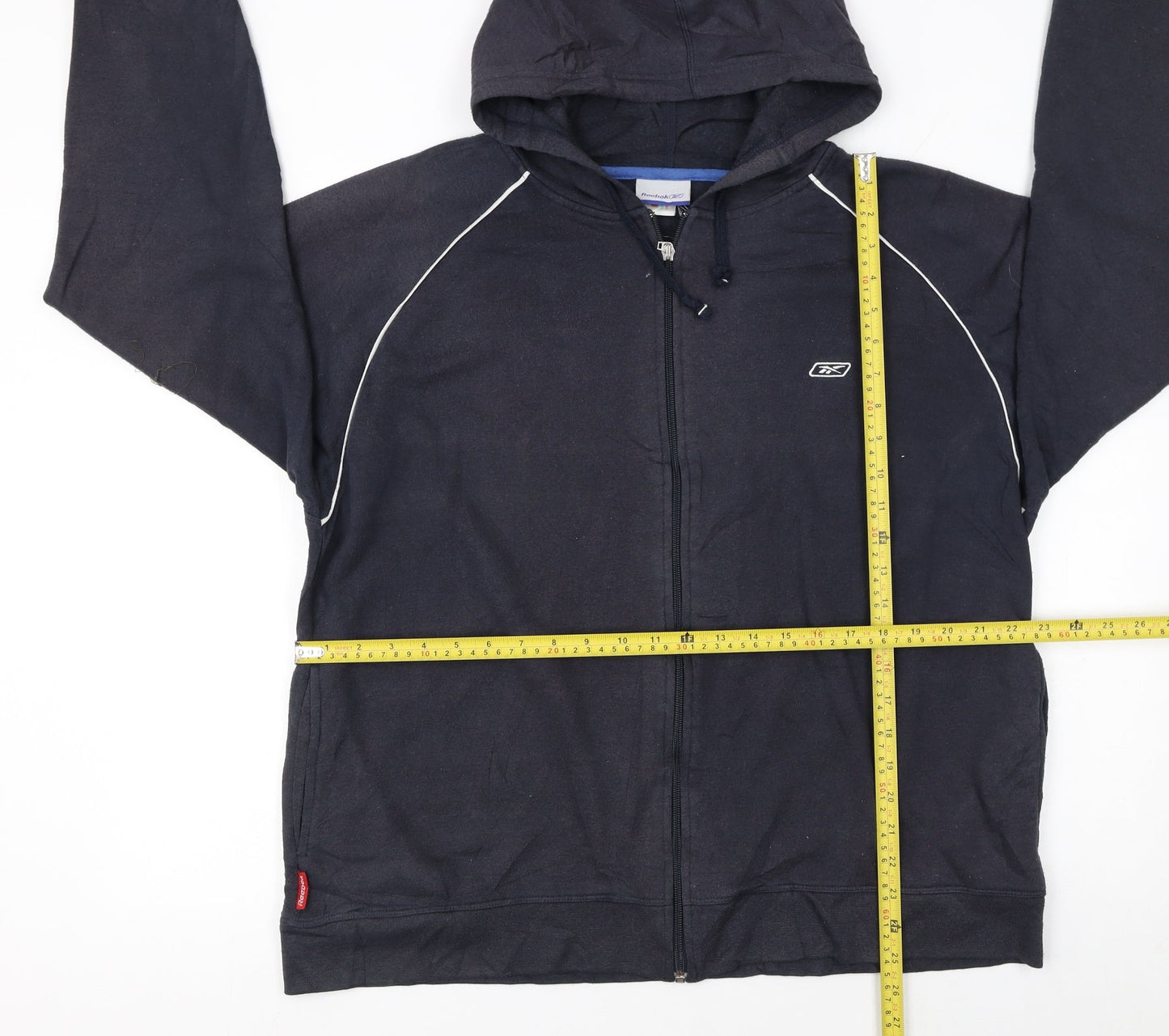 Reebok Men’s Black Full Zip Hoodie L Logo Sportswear