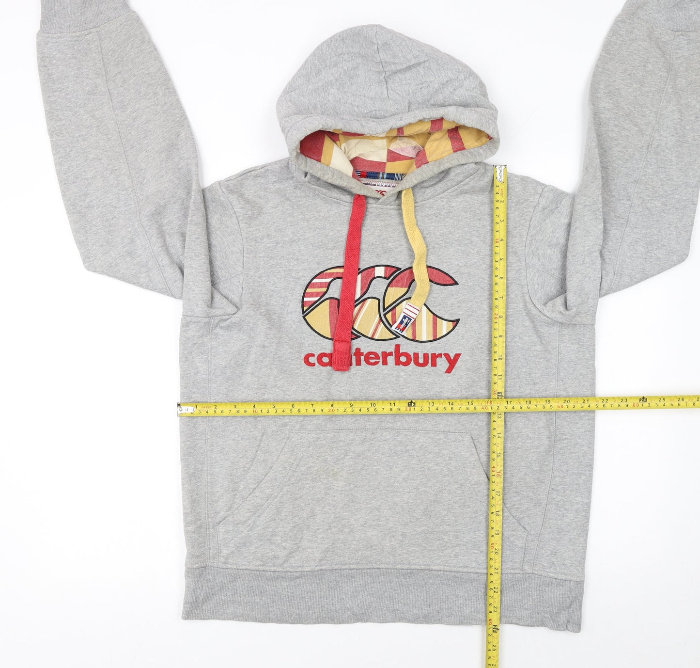 Canterbury Men's Grey Pullover Hoodie M Sports Embroidered Logo