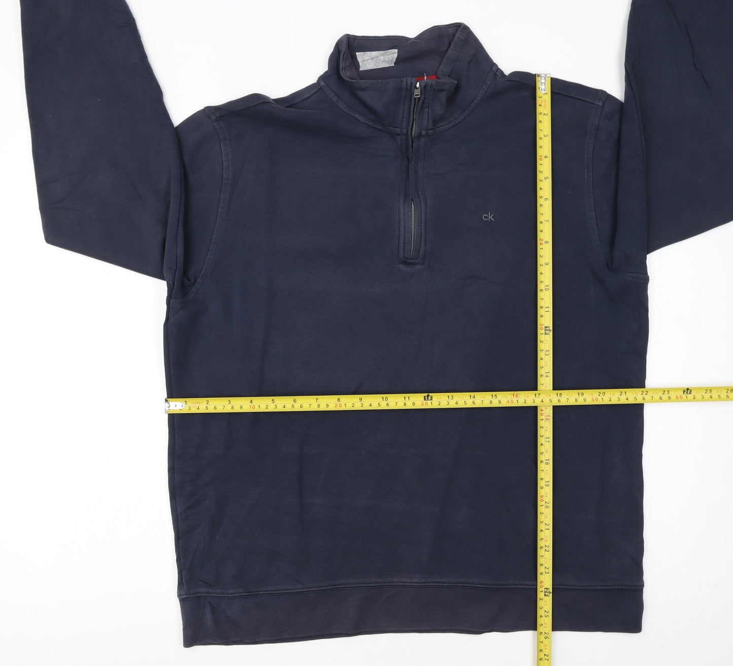 Calvin Klein Men's Blue Quarter Zip Sweatshirt Size L Regular Fit