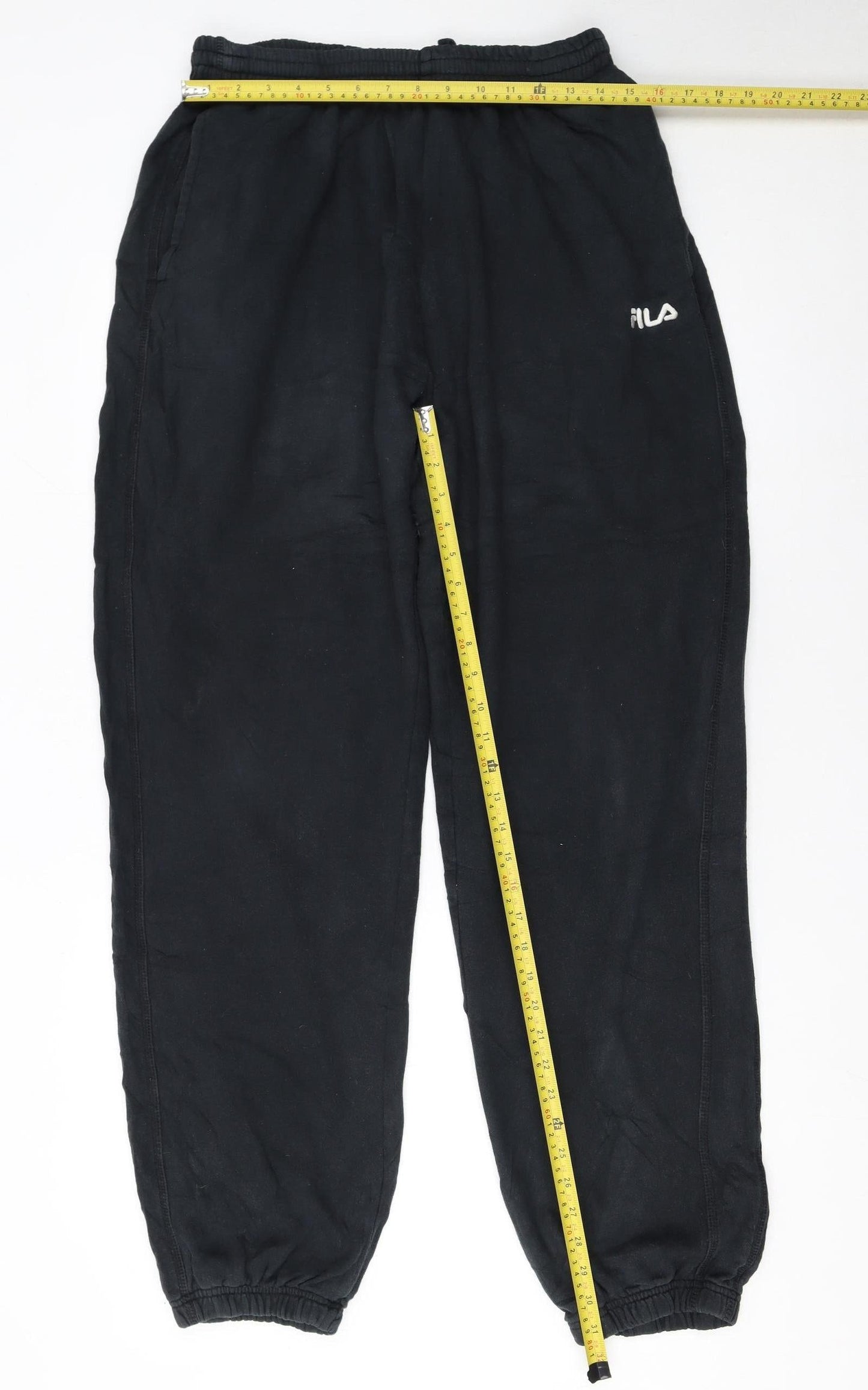 Fila Men's Black XL Sweatpants with Logo Elastic Waist
