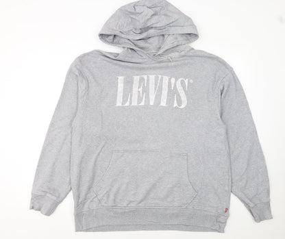 Levi's Men's Grey Relaxed Fit Pullover Hoodie Large