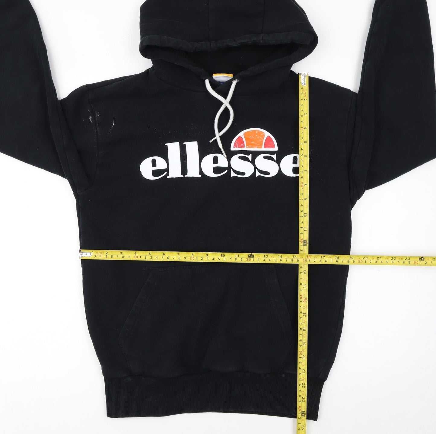Ellesse Men's Black Pullover Hoodie Small Regular Fit with Logo Print
