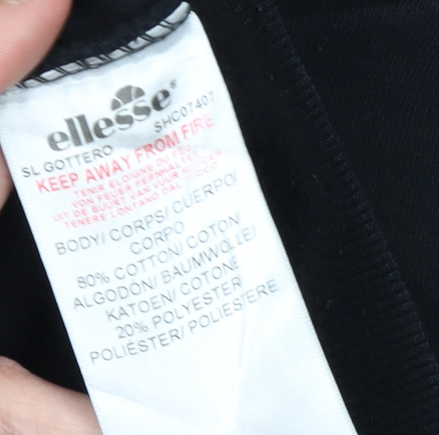 Ellesse Men's Black Pullover Hoodie Small Regular Fit with Logo Print