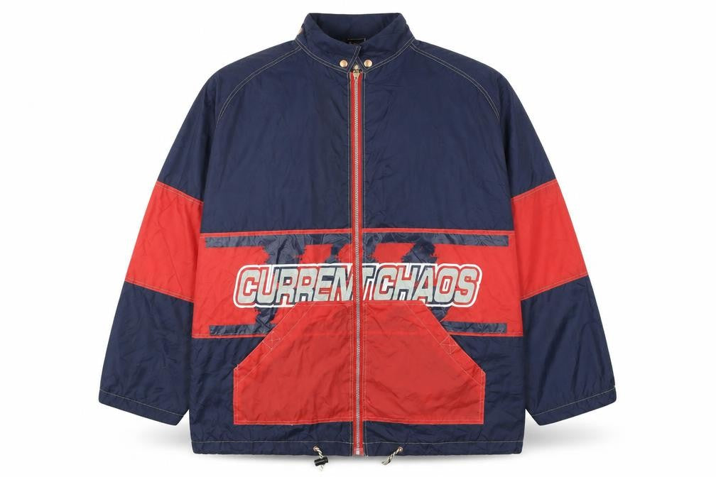 Earthbound Men's Blue Red 2XL Windbreaker Jacket Nylon Retro Style