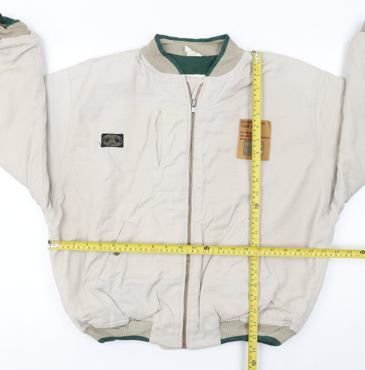 Tony Boy Boys Beige 14 Years Cotton Retro Zip Jacket