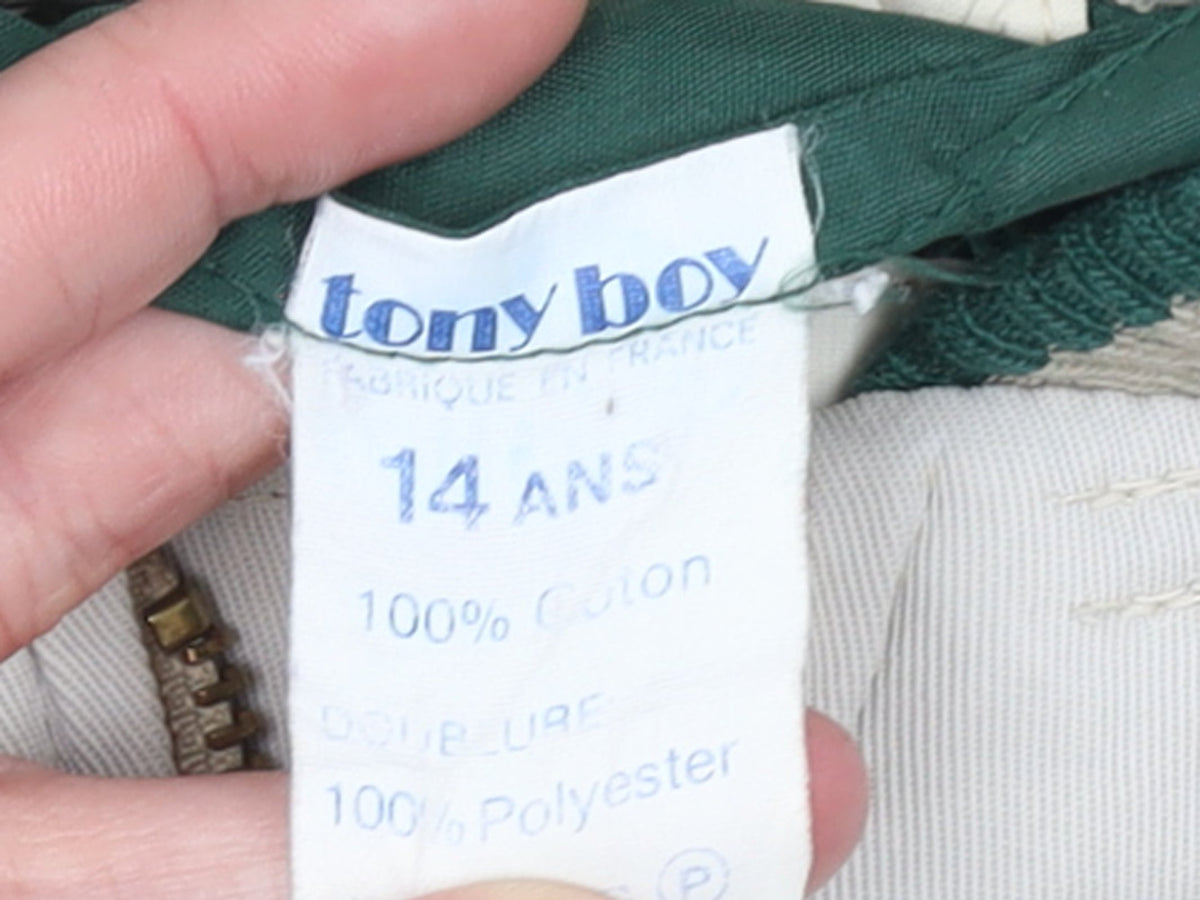 Tony Boy Boys Beige 14 Years Cotton Retro Zip Jacket