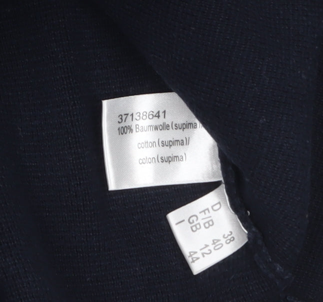 Peter Hahn Women’s Blue Cotton Shawl Collar Cardigan Size 12