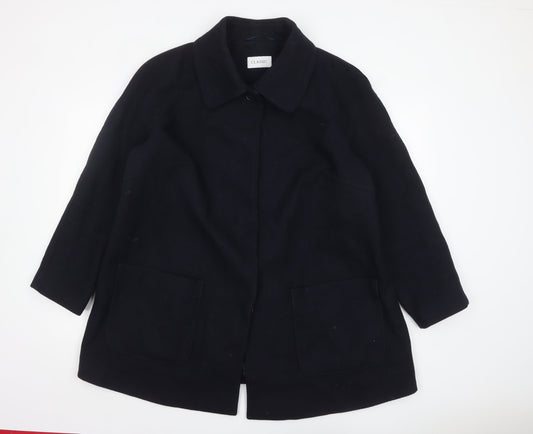 Marks and Spencer Women's Black Wool Blend Classic Mid-Length Coat Size 22