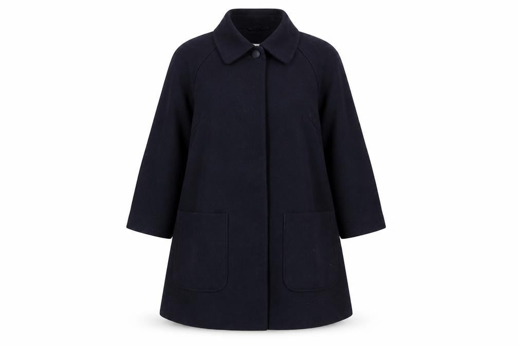 Marks & Spencer Women's Black Wool Blend Classic Mid-Length Coat Size 22