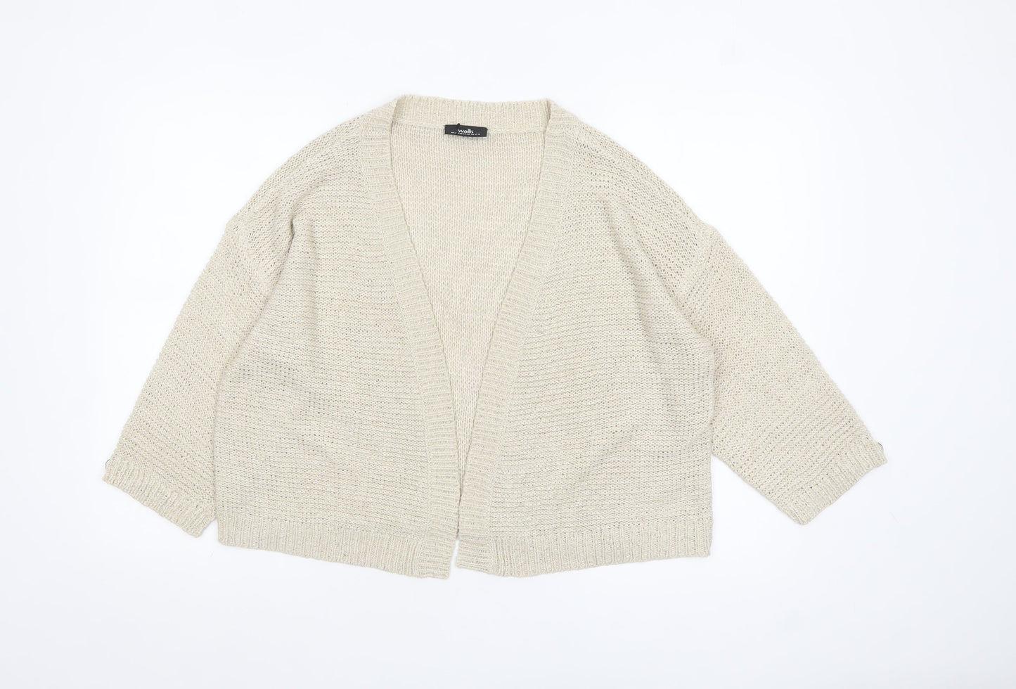Wallis Women Beige L Open Knit Relaxed Cardigan Jumper