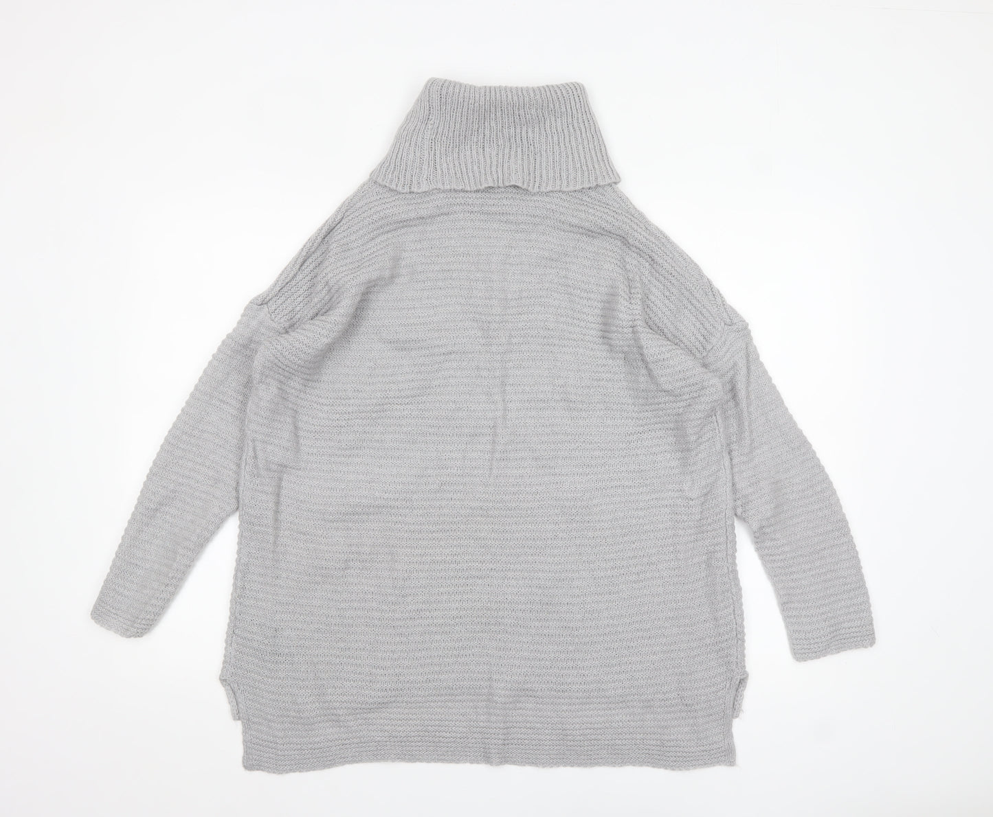 Marks and Spencer Womens Grey Roll Neck Chunky Knit Jumper UK 14