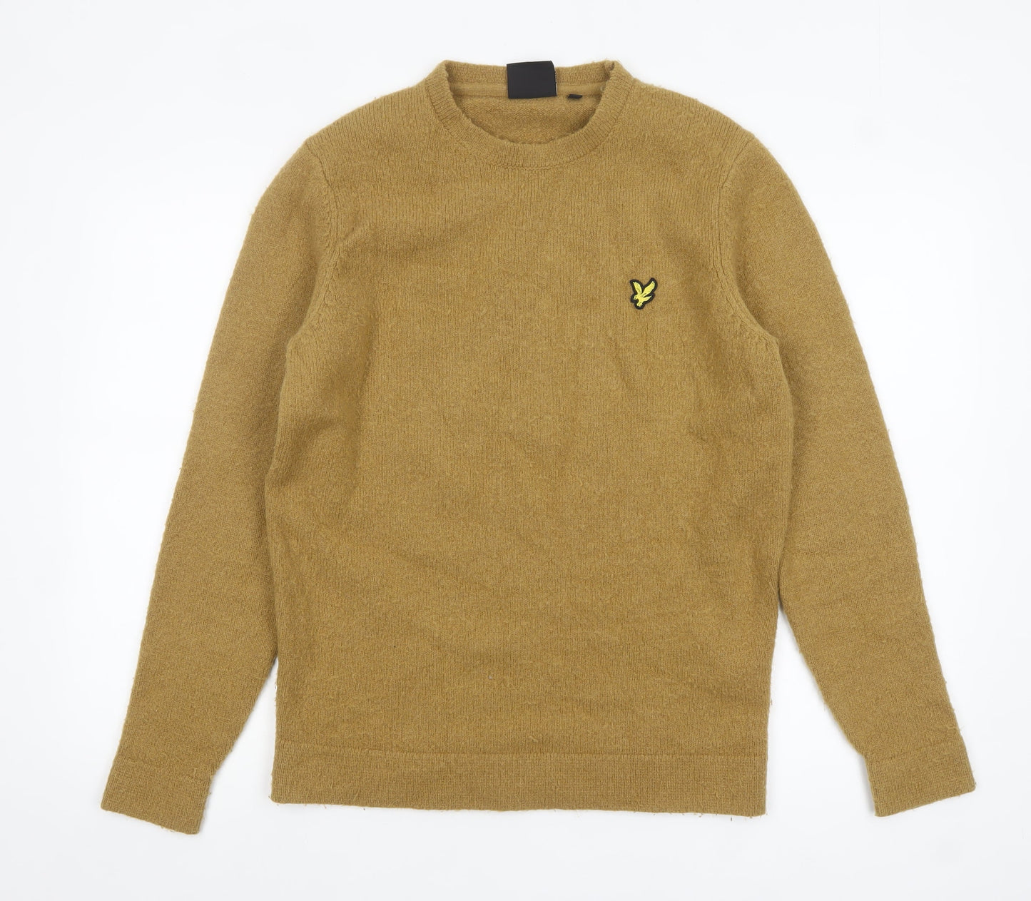Lyle & Scott Men's Brown Wool Blend Crew Neck Jumper Size M