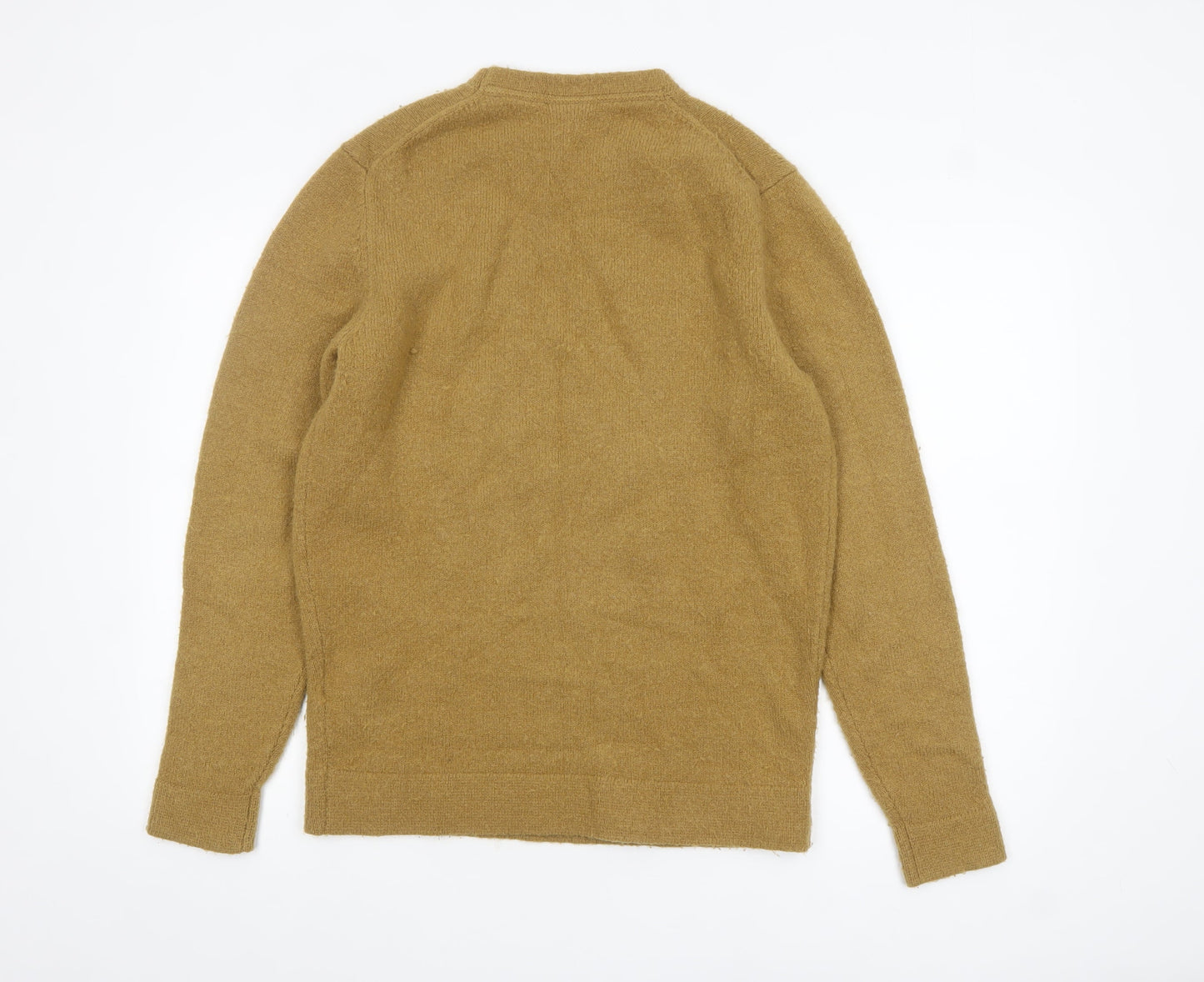 Lyle & Scott Men's Brown Wool Blend Crew Neck Jumper Size M