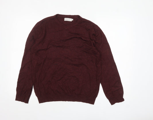 Debenhams Women Brown V-Neck Long Sleeve Knit Jumper Size S