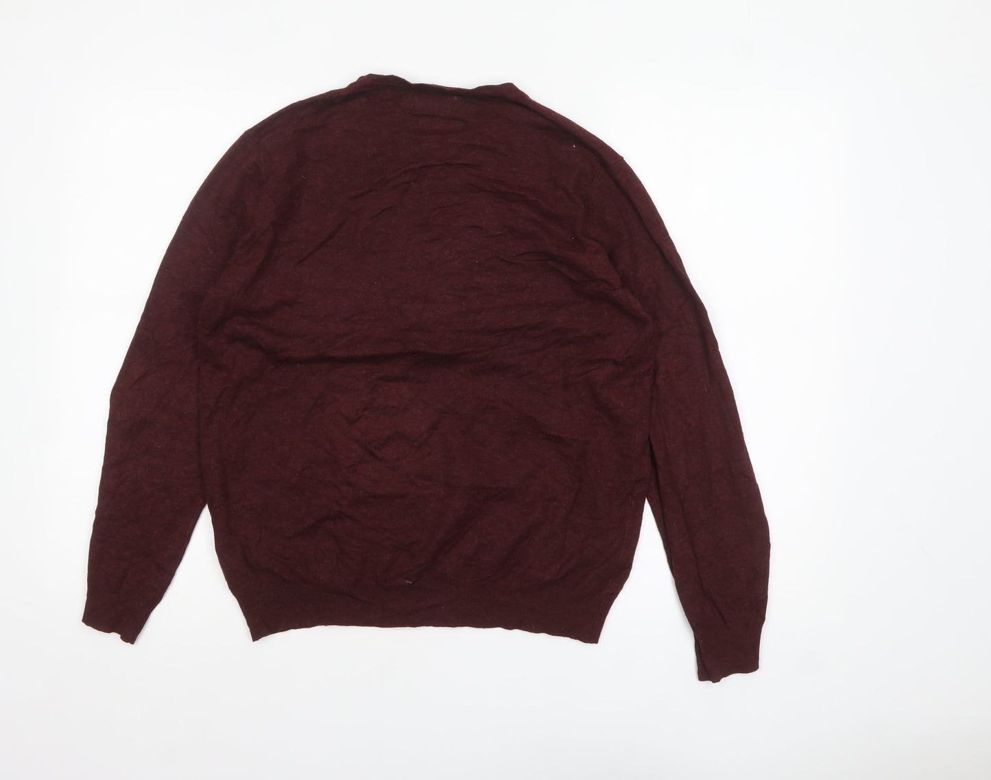 Debenhams Women Brown V-Neck Long Sleeve Knit Jumper Size S