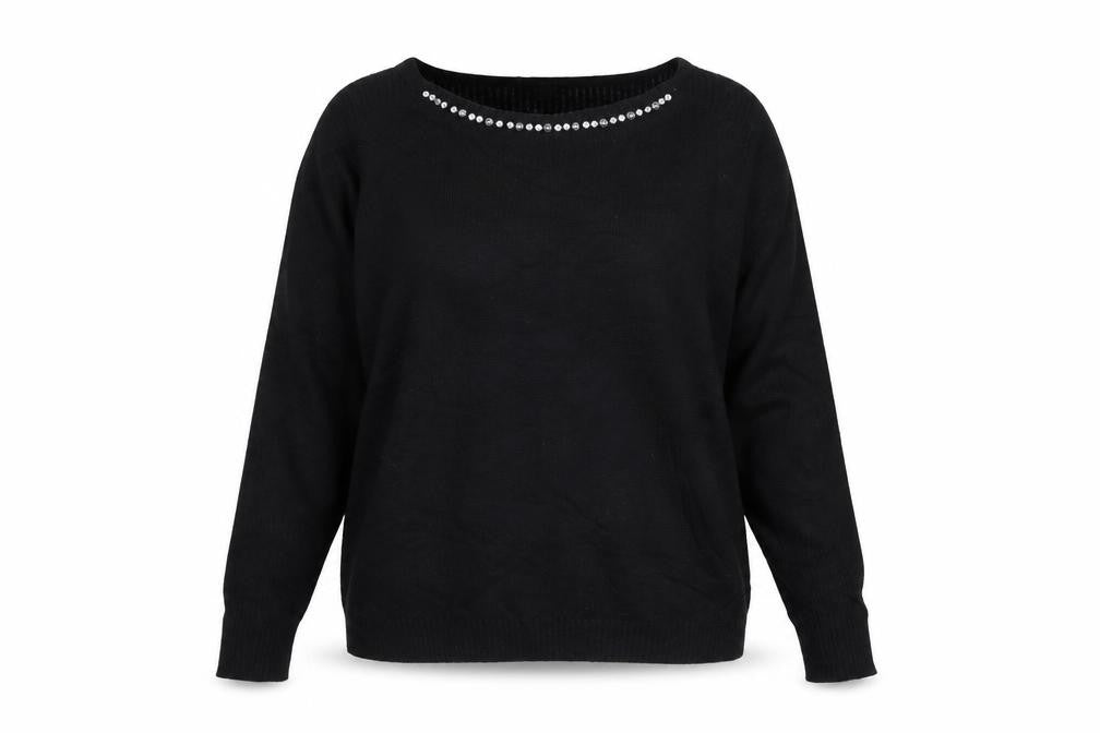 Fenn Wright Manson Women's Black Jewel Neck Knit Jumper M